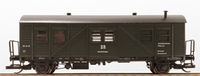 Güterwagen, ''Bauzugwagen 401'' - Aufenthaltswagen, gedeckt, Bauart Mci 43 der DR, EP.III - 00...jpg